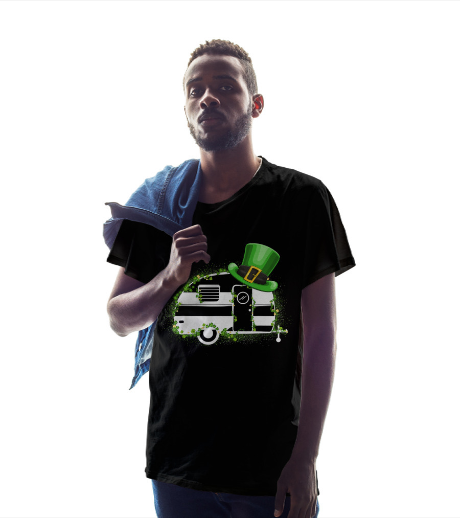 St Patrick's Day Leprechaun Hat Camper Van Adventure T-Shirt