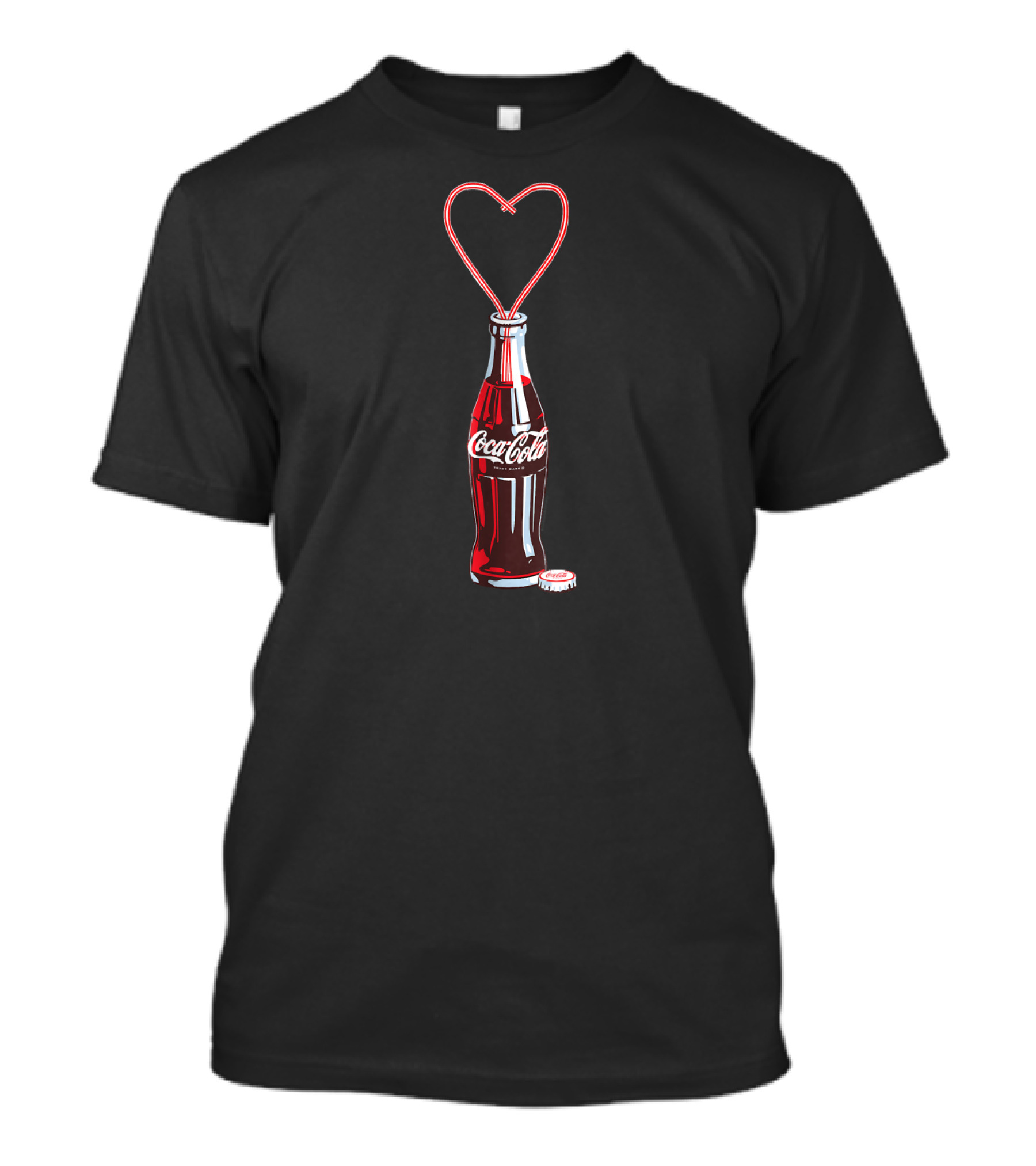 Coca Cola Bottle Heart Straws Iconic T-Shirt