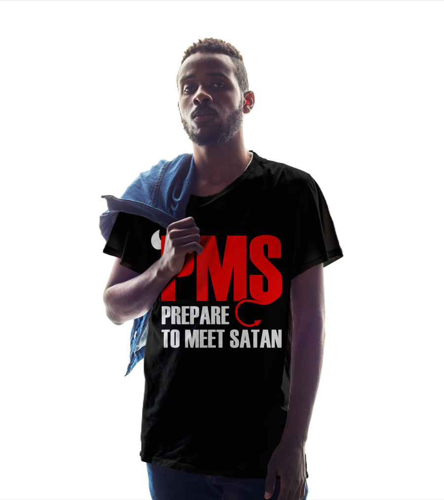 PMS Prepare To Meet Satan Devil Horns Tail T-Shirt
