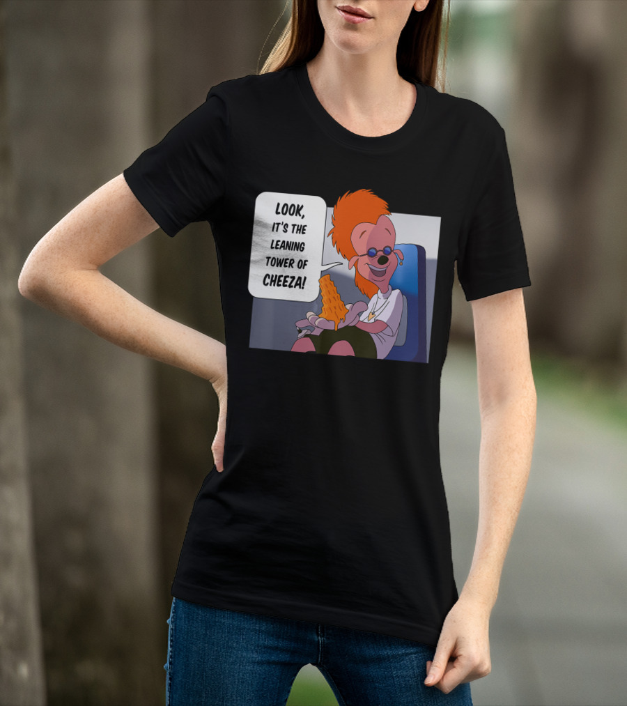 Disney A Goofy Movie Character With Leaning Tower Of Cheeza Scene T-Shirt