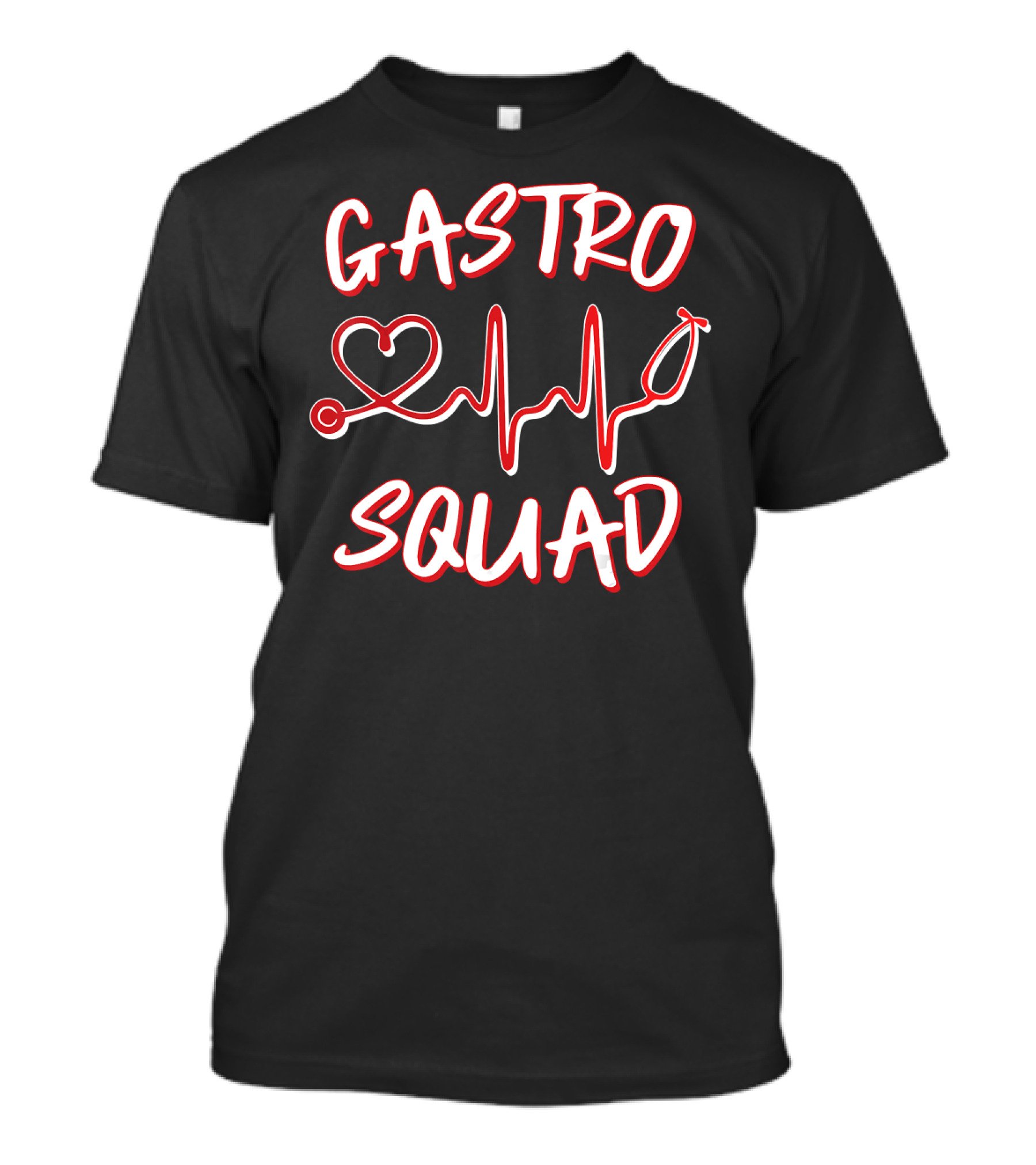 Gastro Squad Gastroenterologist Nurse Heartbeat Stethoscope T-Shirt