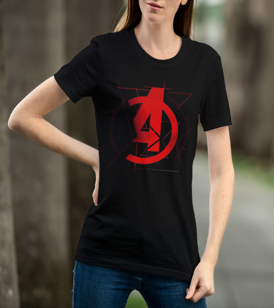 Marvel Avengers Red A And Black Widow Icon T-Shirt