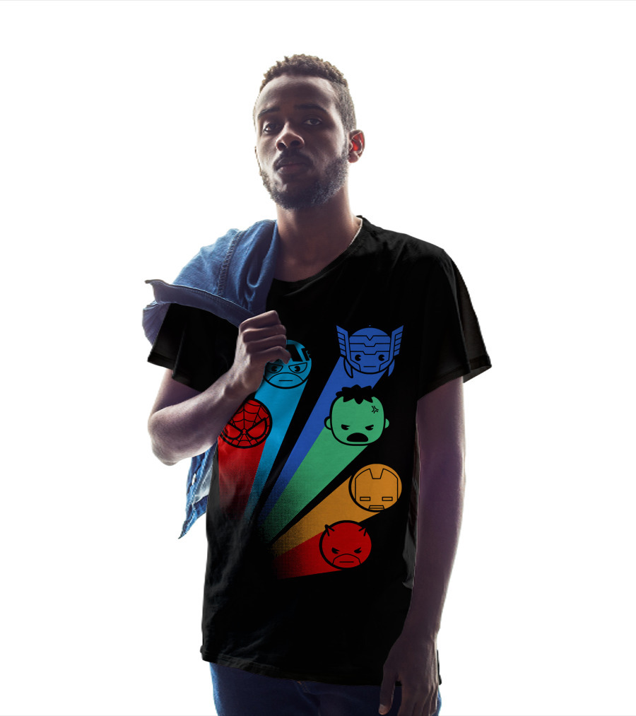 Marvel Avengers Captain America Thor Spider-Man Hulk Iron Man Daredevil Signals T-Shirt