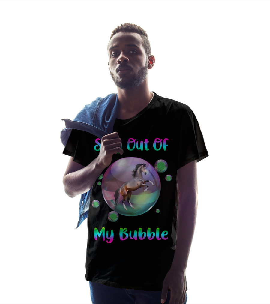 Stay Out Of My Bubble Horse Within Vibrant Spheres T-Shirt