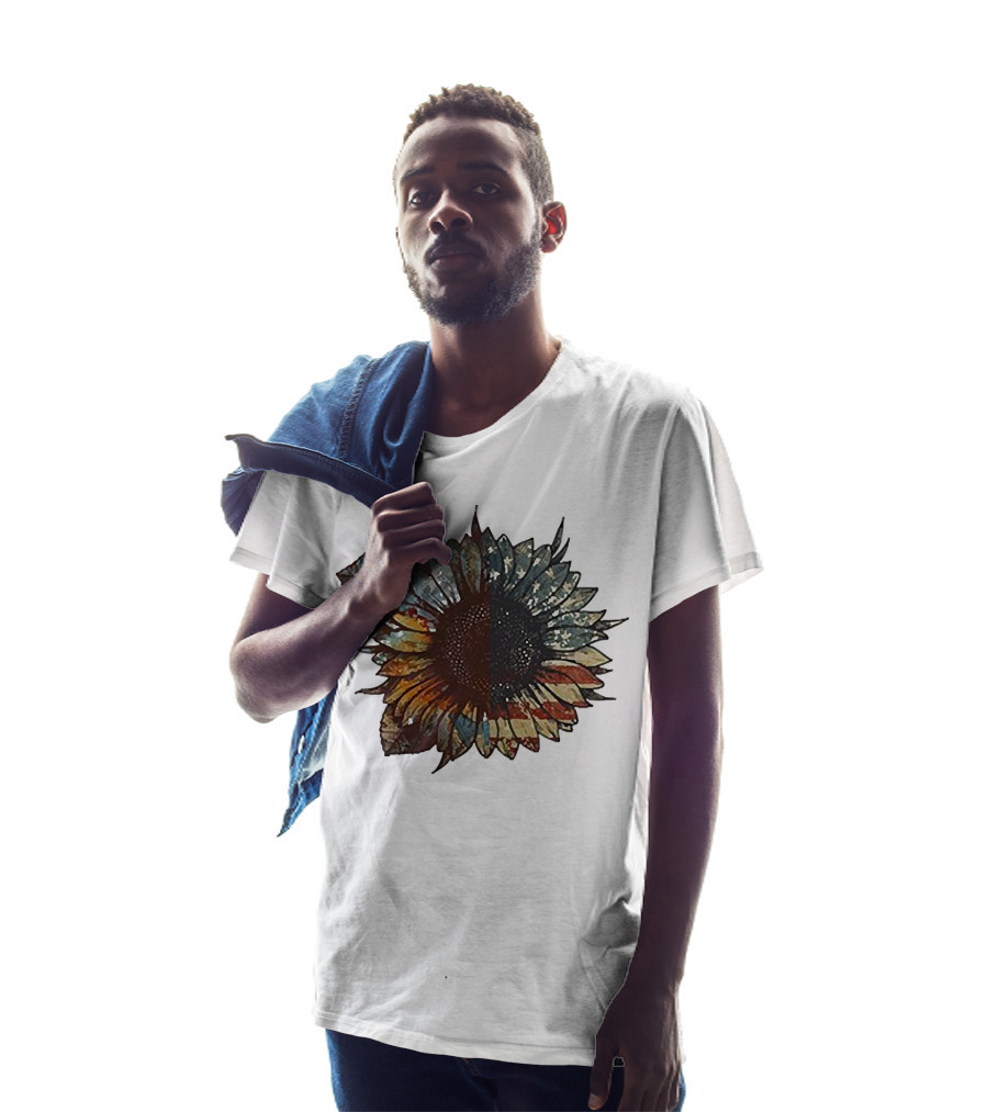 Sunflower American Flag T-Shirt