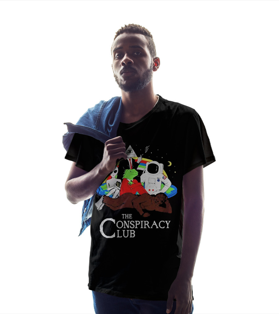 The Conspiracy Club Alien Bigfoot Astronaut Illuminati Reptilian T-Shirt