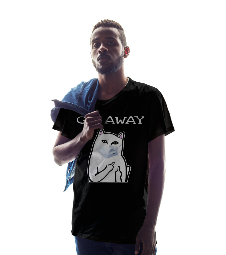 Go Away Cat White Mask T-Shirt