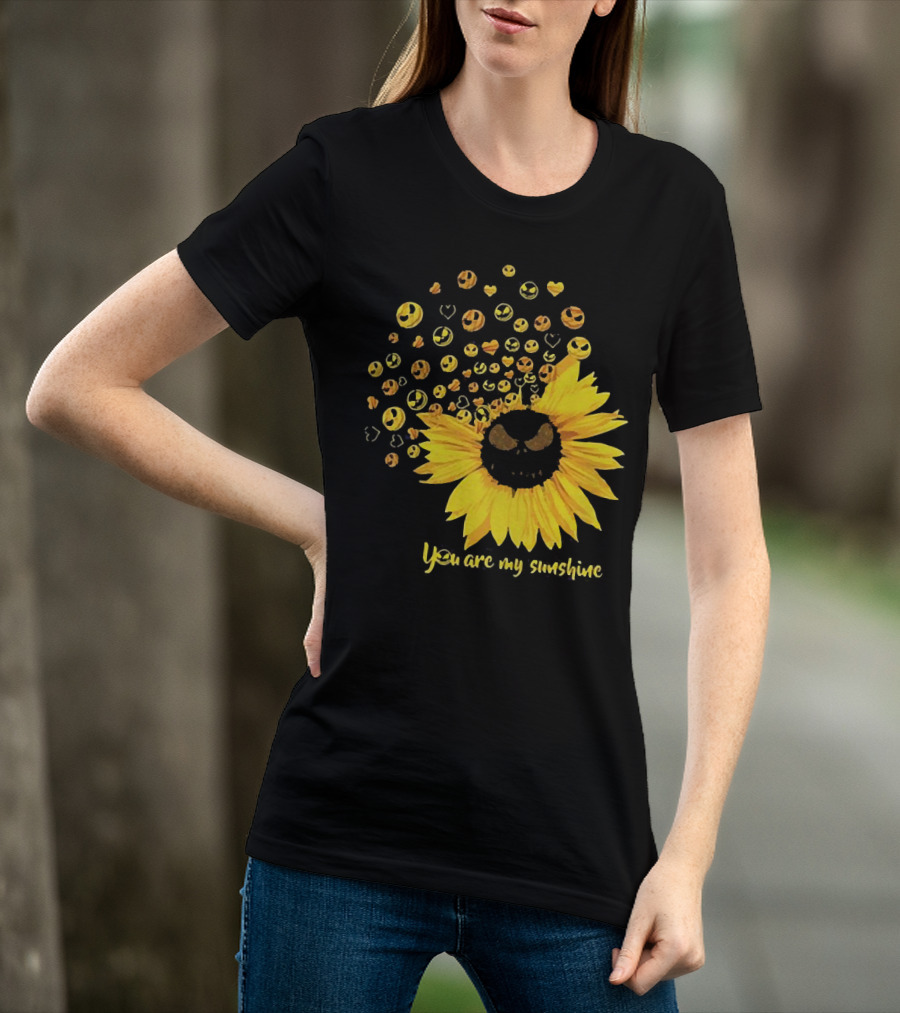 Jack Skellington Sunflower You Are My Sunshine Emojis T-Shirt