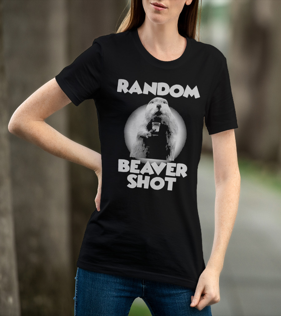 Random Beaver Shot Holding Drink T-Shirt