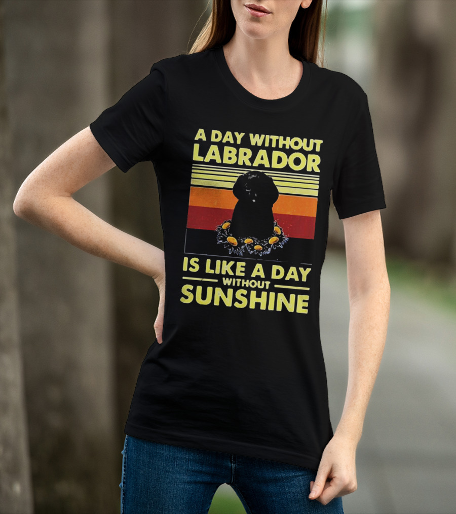 A Day Without Labrador Is Like A Day Without Sunshine Retro Sunset T-Shirt