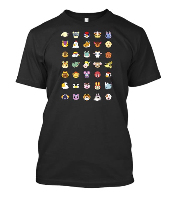 Animal Crossing New Horizons Villager Faces Group Shot T-Shirt