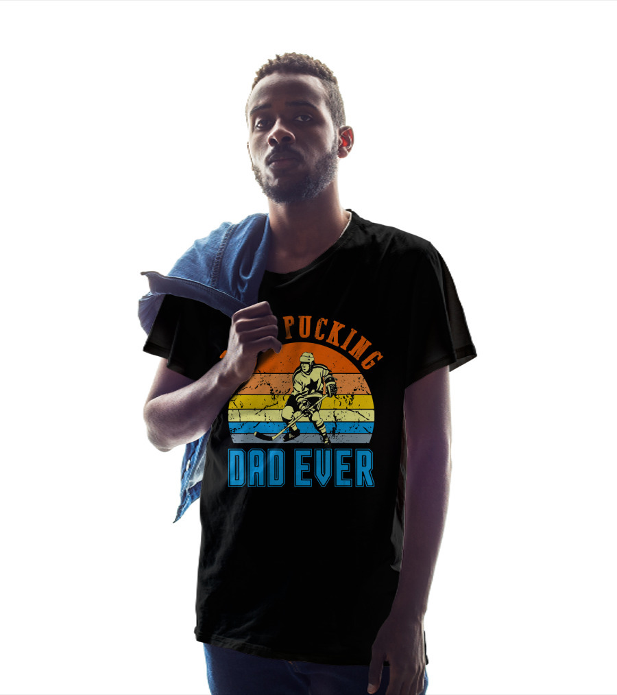 Best Pucking Dad Ever Vintage Retro Hockey Dads T-Shirt