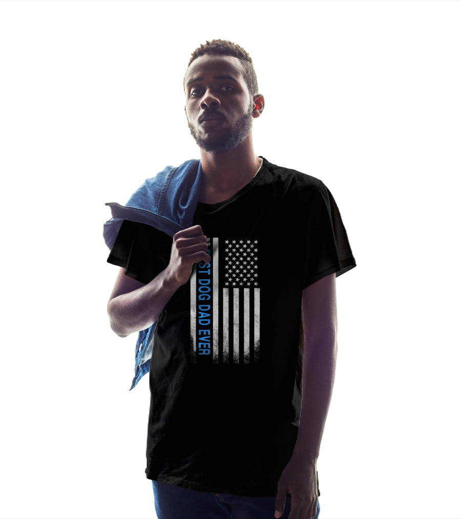 Best Dog Dad Ever American Flag Patriotic Father's Day T-Shirt