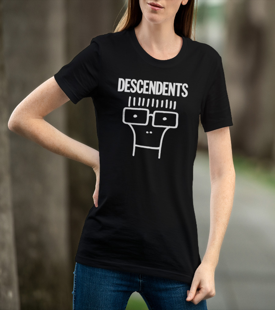 Descendents Milo Cartoon Face White Outline T-Shirt