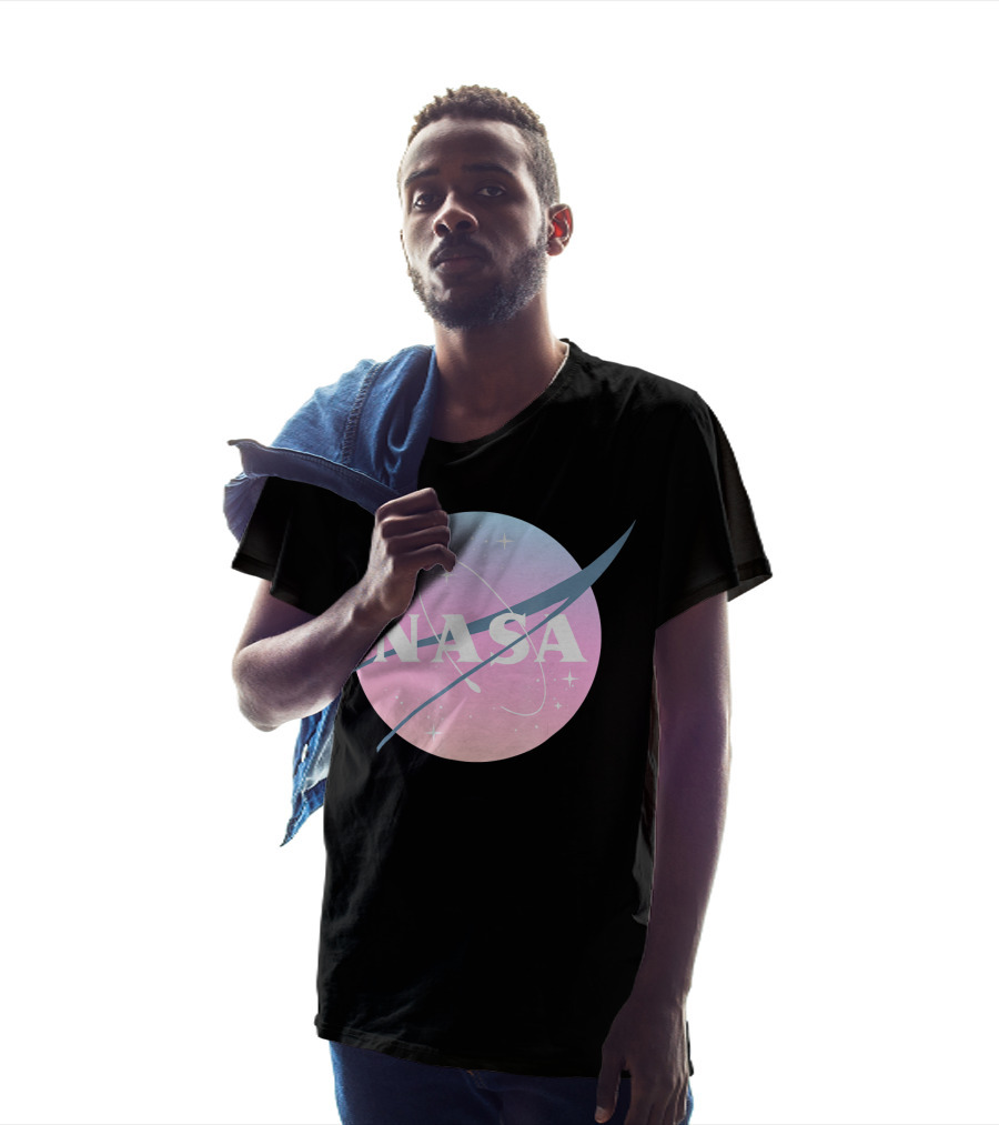 NASA Pastel Rainbow Space Logo Astronaut Outer Space Emblem T-Shirt