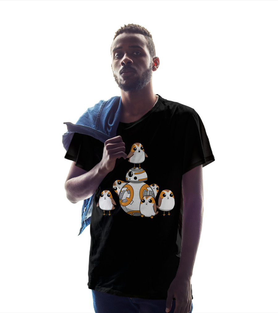 Porgs Playing Around BB-8 From Star Wars T-Shirt