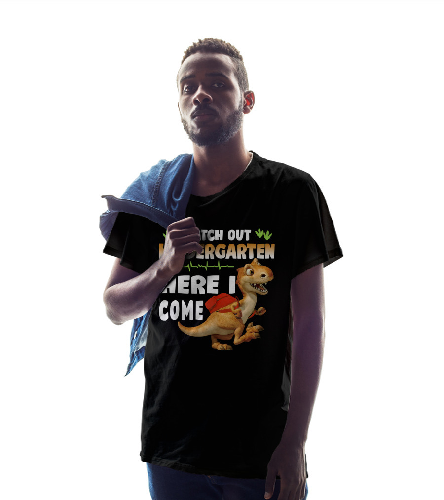 Watch Out Kindergarten Here I Come Dinosaur Back To School T-Shirt