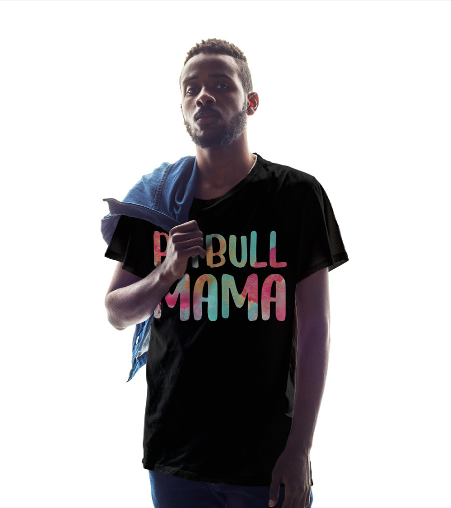 Prideful Colorful Pitbull Mama T-Shirt