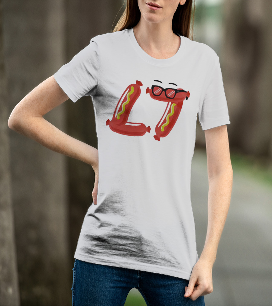 Baseballism Sausage L7 Sunglasses Hotdog T-Shirt