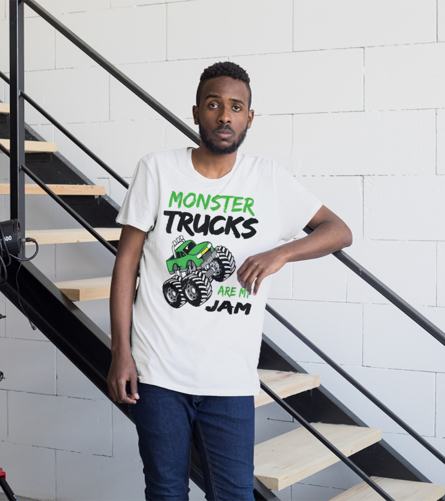 Monster Trucks Are My Jam Classic Green Racing Adventure T-Shirt