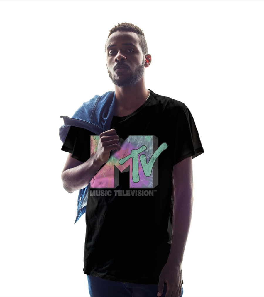 MTV Music Television Neon Tie Dye T-Shirt