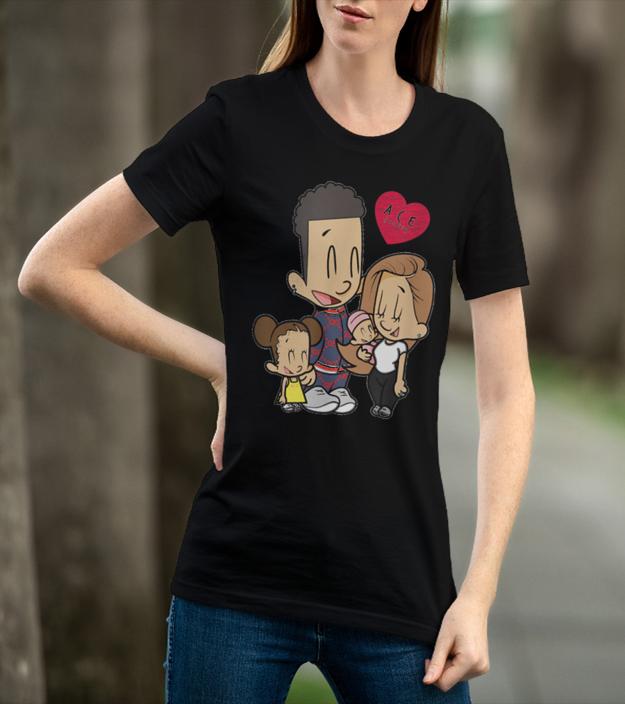 ACE Cartoon Family Merch Heart T-Shirt