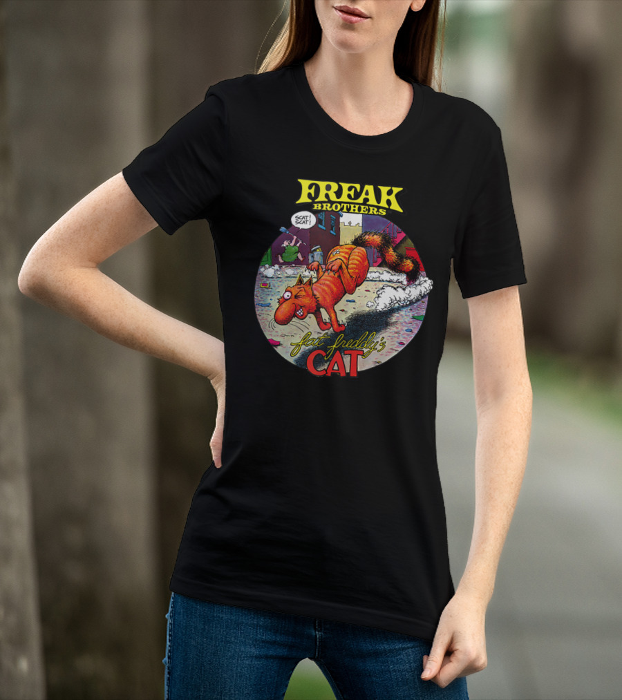 Fat Freddy's Cat Freak Brothers Scat Street Comic Scene T-Shirt