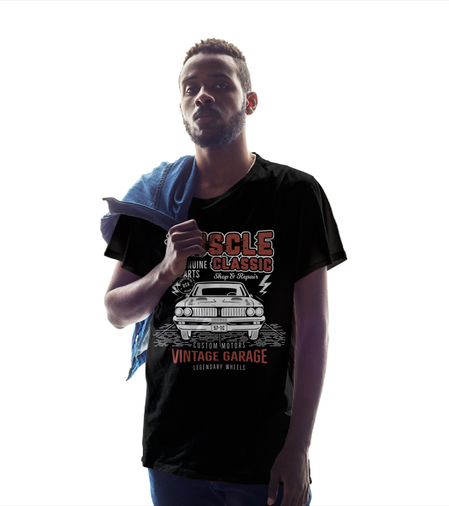 Muscle Classic Genuine Parts Vintage Garage Legendary Wheels Custom Motors Shop Repair T-Shirt