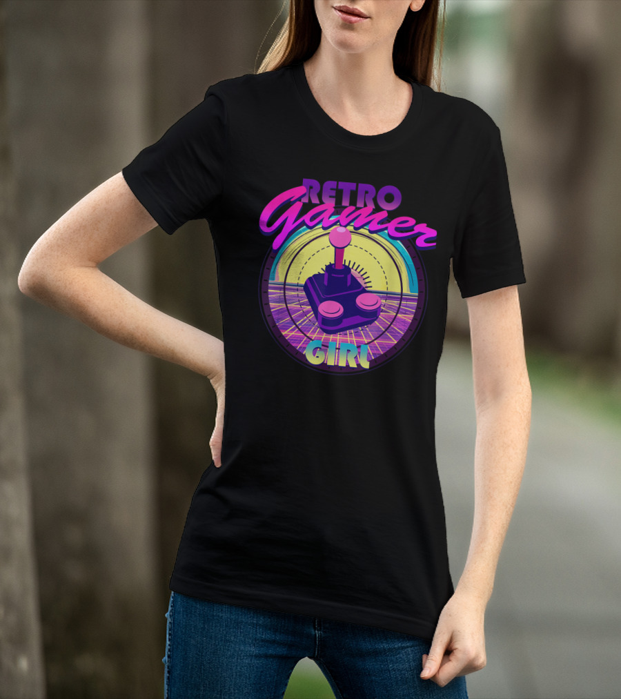 Retro Gamer Girl Classic Video Games Joystick Vintage Joystick T-Shirt