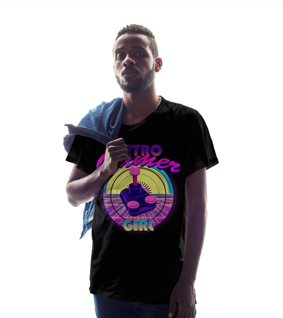 Retro Gamer Girl Classic Video Games Joystick Vintage Joystick T-Shirt