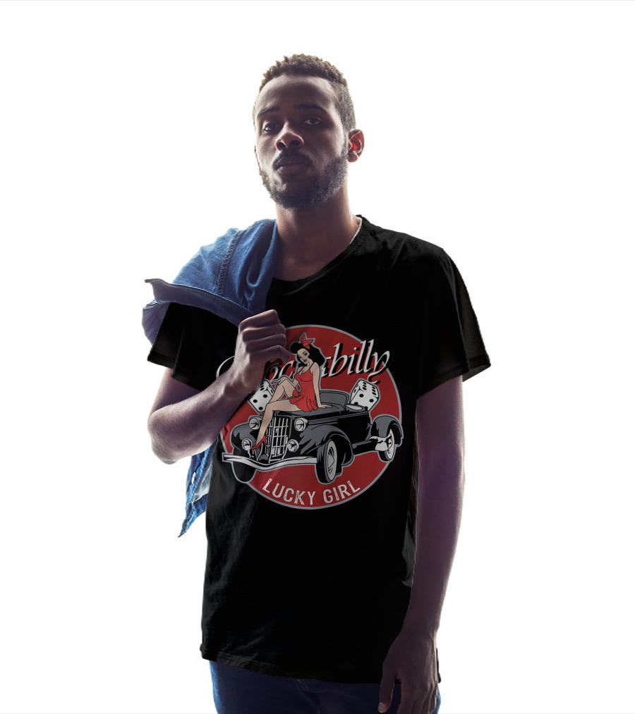 Rockabilly Hot Rod Lucky Girl T-Shirt