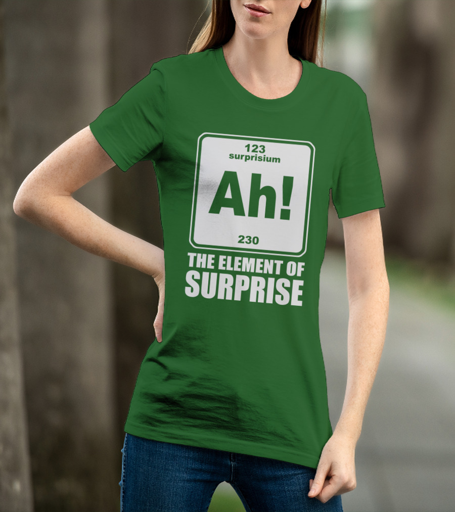 Element Of Surprise Periodic Table Parody Ah Surpriseium 123 230 Ah T-Shirt