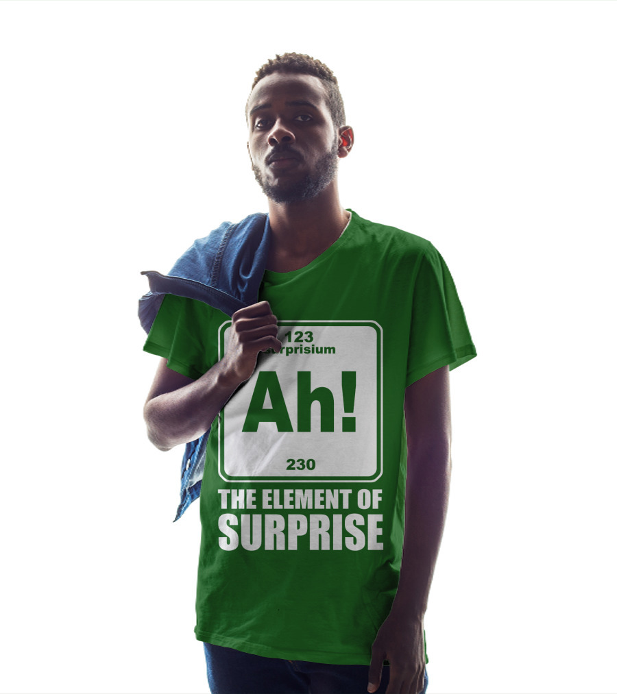 Element Of Surprise Periodic Table Parody Ah Surpriseium 123 230 Ah T-Shirt