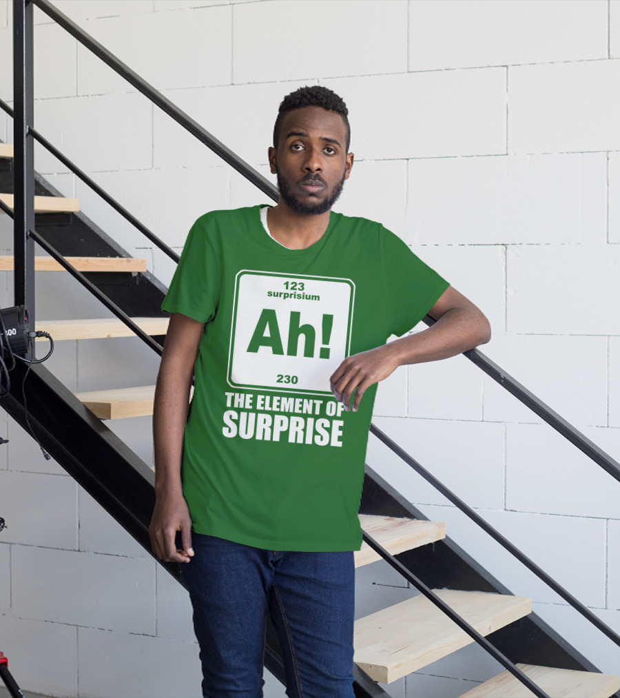 Element Of Surprise Periodic Table Parody Ah Surpriseium 123 230 Ah T-Shirt