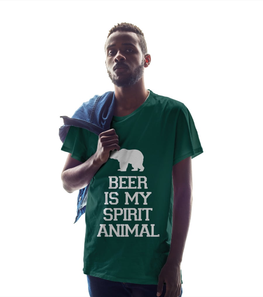 Beer Is My Spirit Animal Bear With Antlers T-Shirt