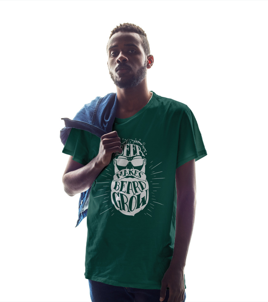 Beer Makes Beard Grow Bubbles And Sunglasses T-Shirt
