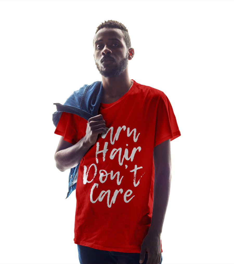 Barn Hair Don't Care Red And White Text Trend T-Shirt
