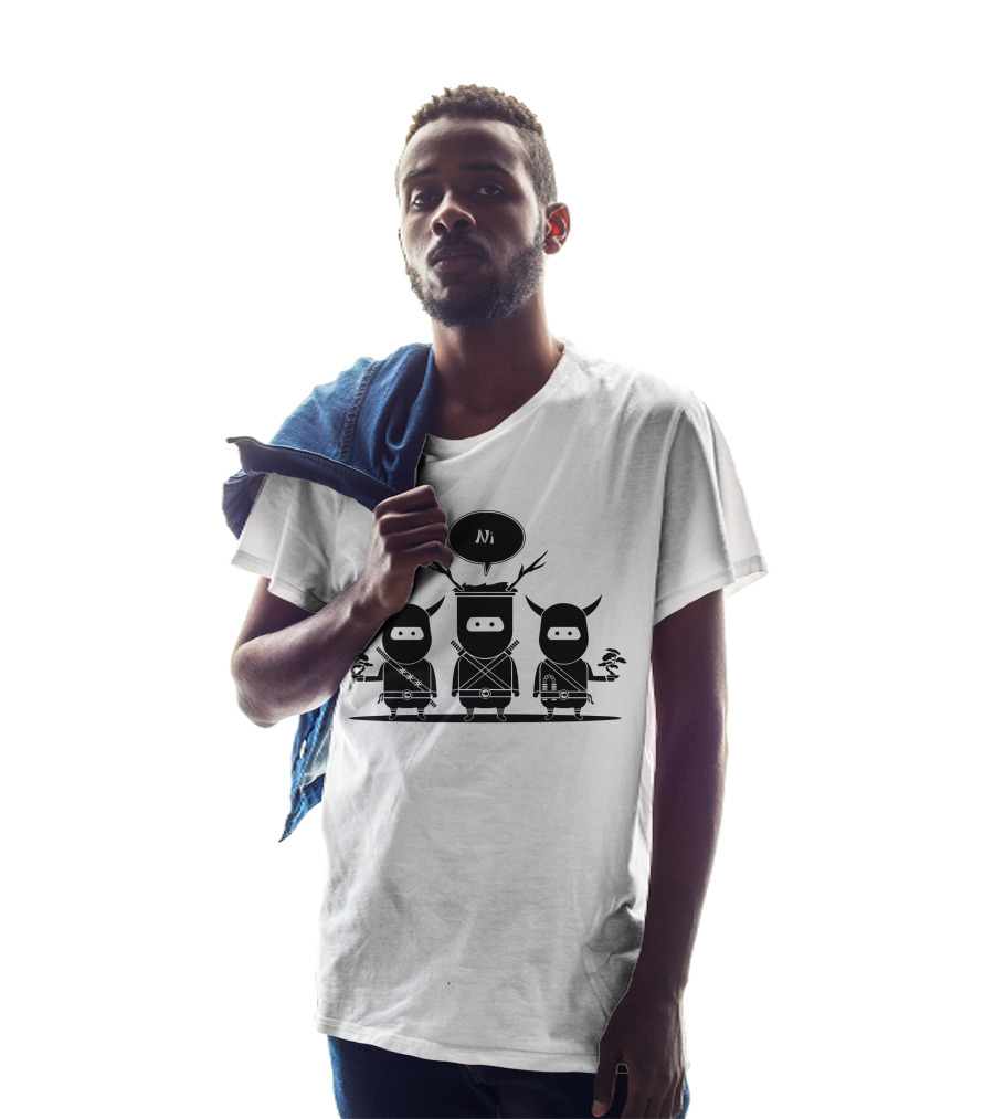 NiNi Ninjas With Antlers And Bonsai Expressing 'Ni' T-Shirt