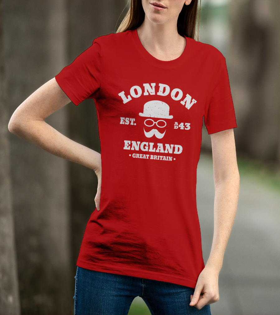 London England Est. AD 43 Great Britain Hipster Bowler Hat T-Shirt