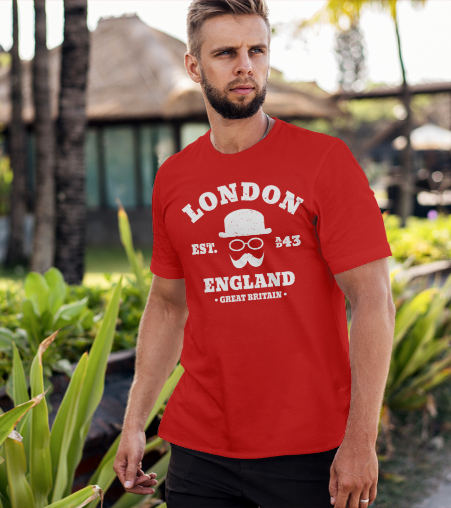 London England Est. AD 43 Great Britain Hipster Bowler Hat T-Shirt