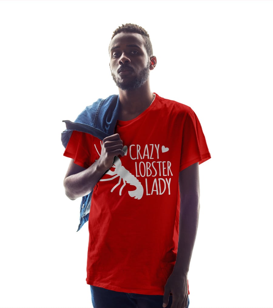 Crazy Lobster Lady With Hearts T-Shirt