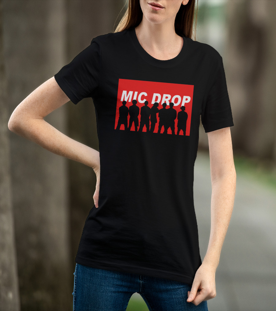 BTS Mic Drop Silhouettes Red Block T-Shirt