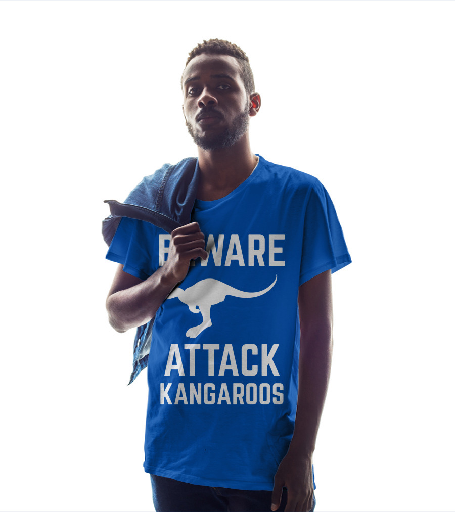 Beware Attack Kangaroos Warning Sign T-Shirt