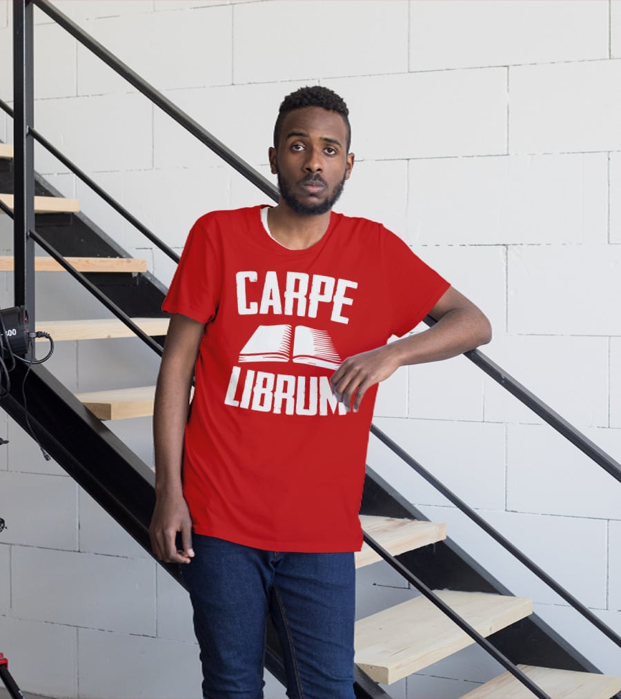 Carpe Librum Open Book Typography T-Shirt
