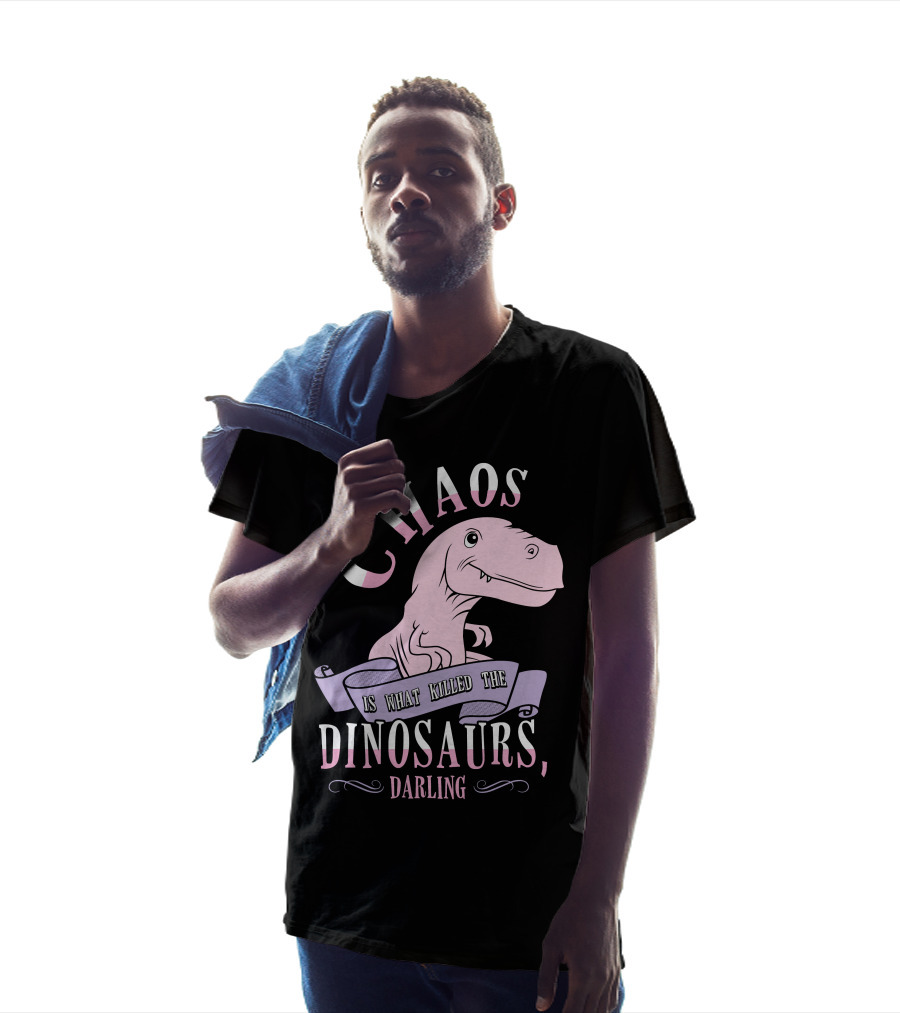 Chaos Is What Killed The Dinosaurs Darling Pink Dinosaur Heathers T-Shirt