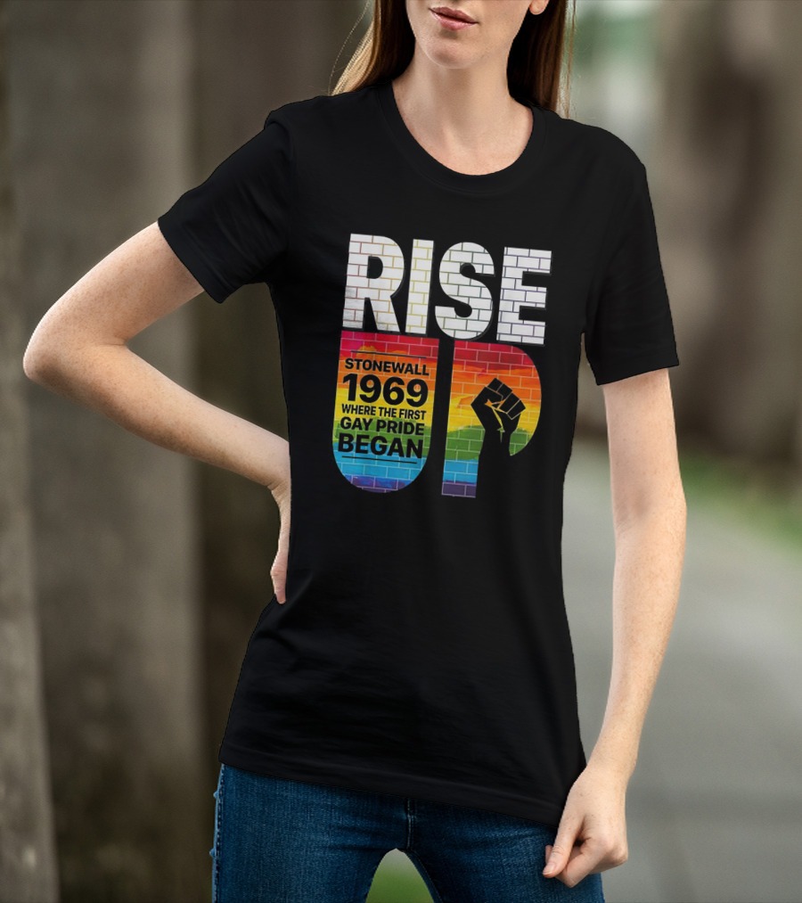 RISE UP Stonewall 1969 Where The First Gay Pride Began 50th NYC T-Shirt