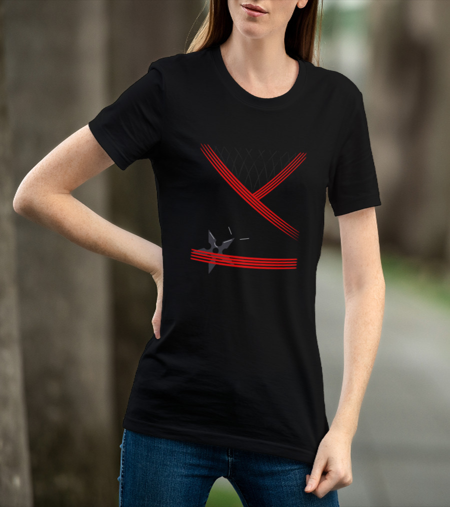 Ninja Costume Shuriken Detail One Sided Halloween Q1C T-Shirt
