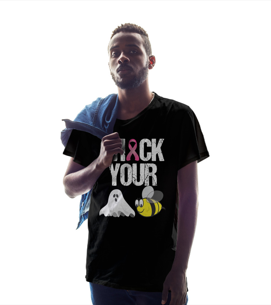 Check Your Boo Bees Funny Breast Cancer Awareness Ghost Bee Pink T-Shirt