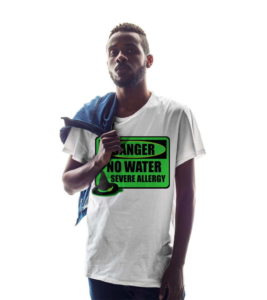 Danger No Water Severe Allergy Wizard Of Oz Wicked Witch Novelty T-Shirt