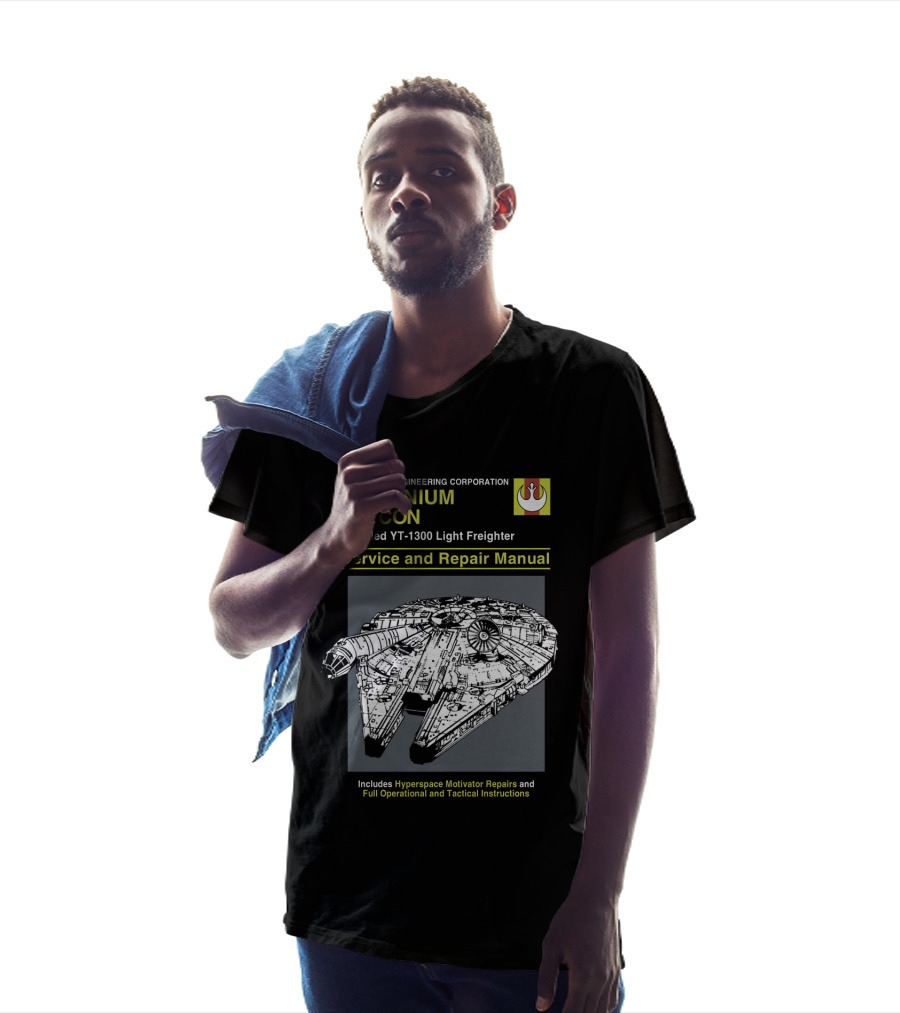 Corellian Engineering Corporation Millennium Falcon Modified YT-1300 Light Freighter Service And Repair Manual Star Wars T-Shirt